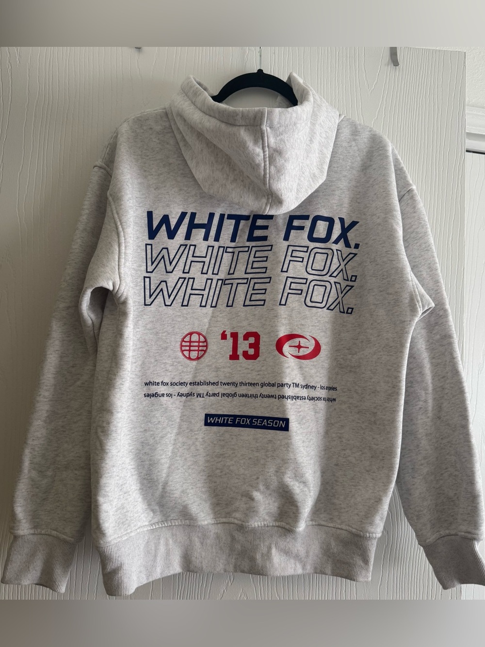 White Fox Boutique Light Gray Hoodie with Small Logo XS/S small